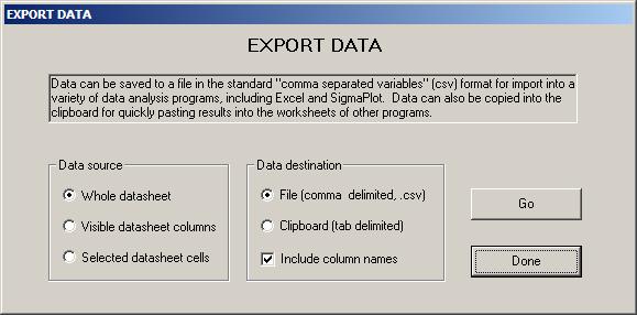 2POINT export menu